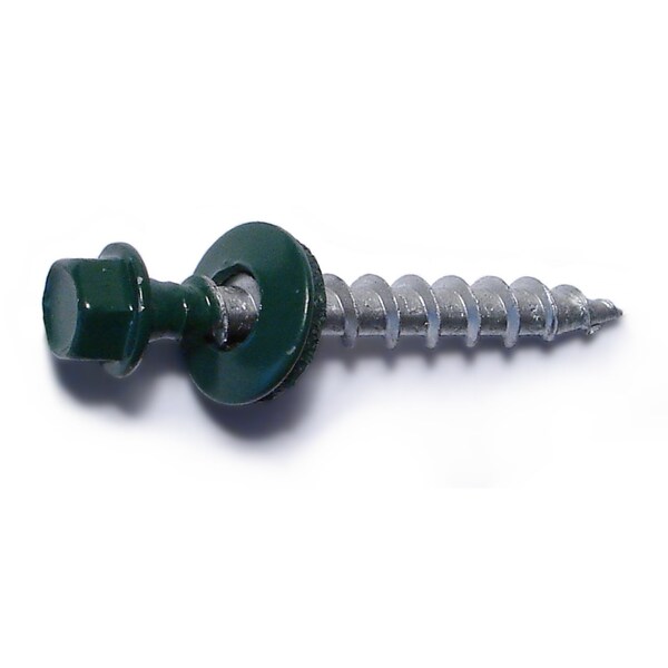 Buildright Self-Drilling Screw, #10 x 1-1/2 in, Painted Steel Flange Hex Head External Hex Drive, 86 PK 51653 - main